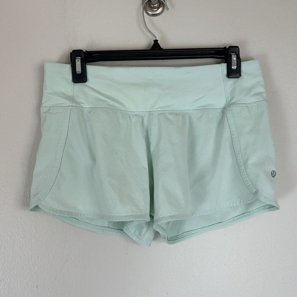 Lululemon Run Times Shorts II Womens 6 Blue Athletic Running Gym Workout Lined